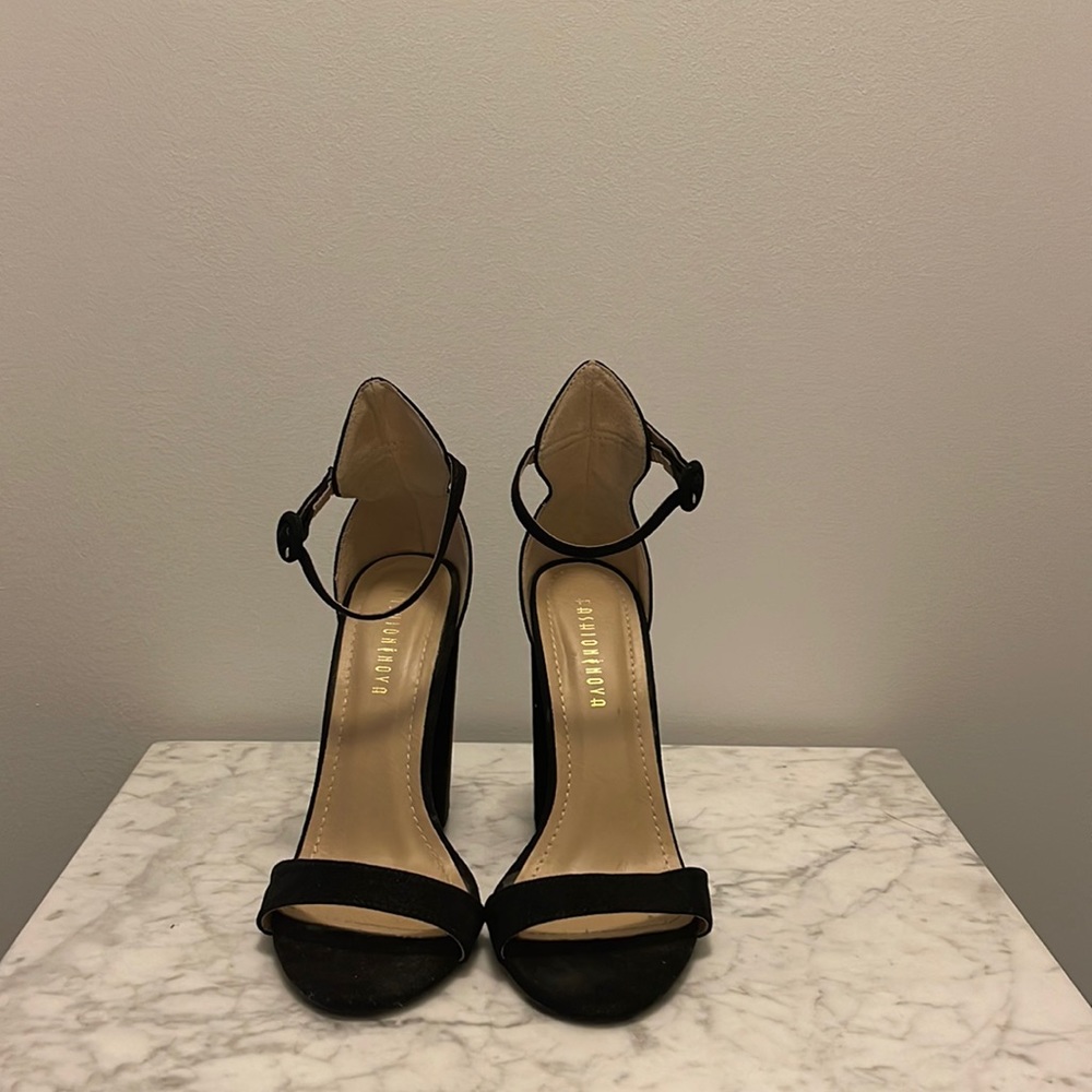 Fashion Nova Your Biggest Fan Heels - Black